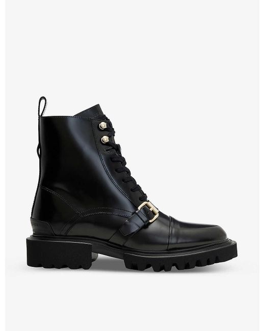 AllSaints Black Tori Leather Ankle Boots