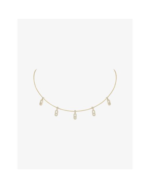 Messika Metallic Move Uno Drop Pendant Pavé 18Ct And 0.61Ct Diamond Necklace