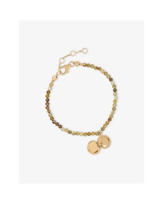 Astley Clarke Metallic Celestial Tiny Star 18Ct- Plated Sterling- Andgreen Garnet Locket Bracelet