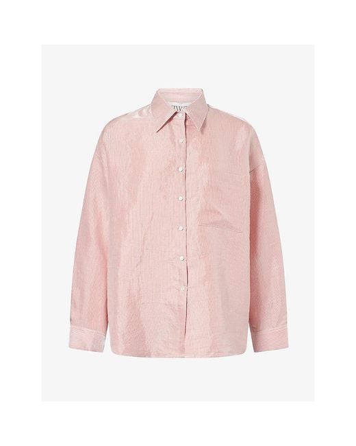 Twp Pink Something Borrowed Cotton-Blend Shirt