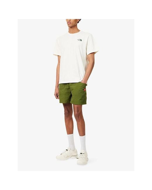 The North Face Green Belted Logo-Patch Woven Shorts for men