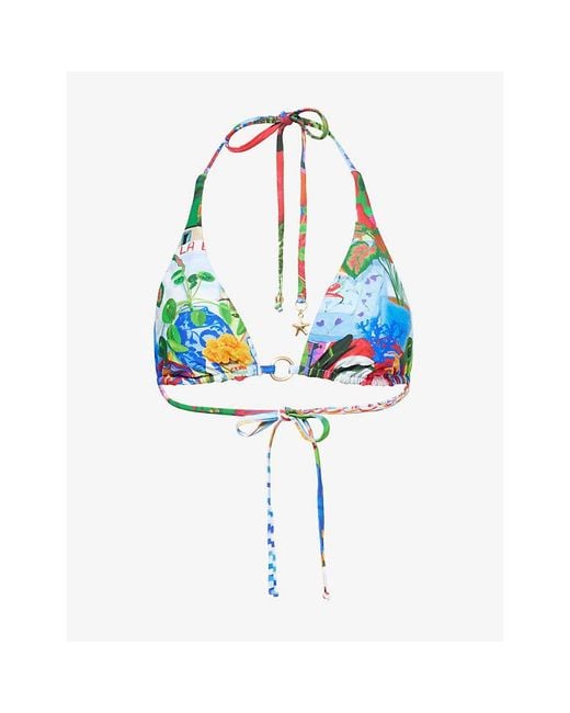 Seafolly Blue La Boca Triangle Bikini Top