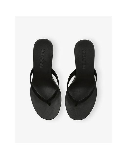 Steve Madden Black Playing Suede Wedge Sandals