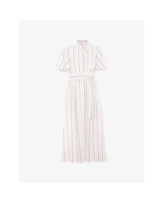 Phase Eight White Marielle Striped Woven Shirt Dress