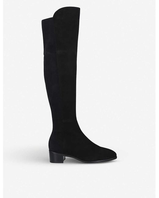 stuart weitzman over the knee black suede boots