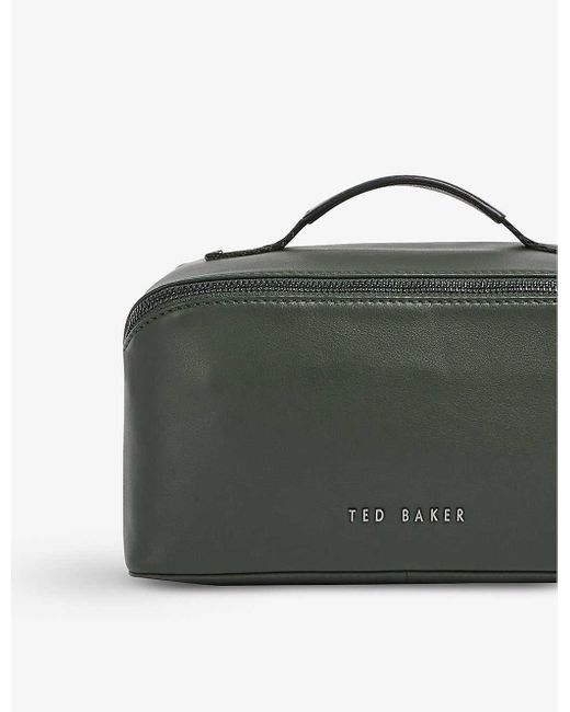 Ted Baker Branded Leather Washbag in Black for Men Mens Bags Toiletry bags and wash bags 