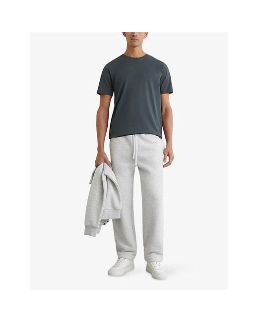 Reiss Blue Bless Crewneck Cotton-Jersey T-Shirt for men