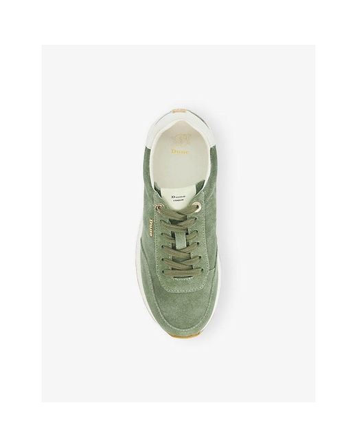 Dune Green Ettah Leather Trainers