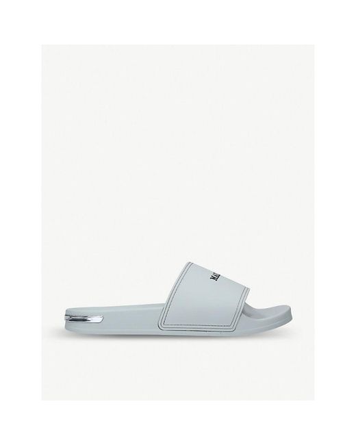 Mallet White Logo-Detail Rubber Sliders for men