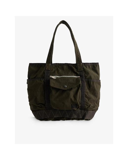 Porter-Yoshida and Co Black Crag Cotton Tote Bag for men