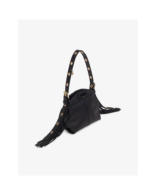Maje Black Miss M Micro Leather Bag