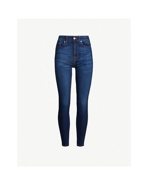 7 For All Mankind Aubrey Skinny High-rise Jeans in Blue | Lyst