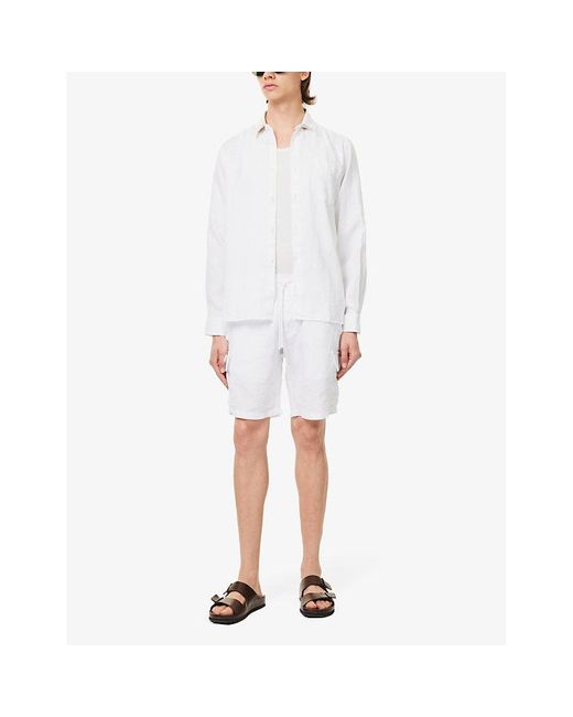 Vilebrequin White Baie Drawstring-waist Linen Shorts for men