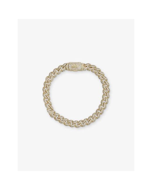Gld Metallic Cluster Cuban 18Ct Plated Bracelet for men