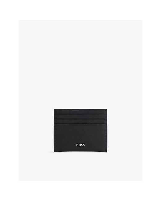 Boss Black Logo Leather Card Holder for men