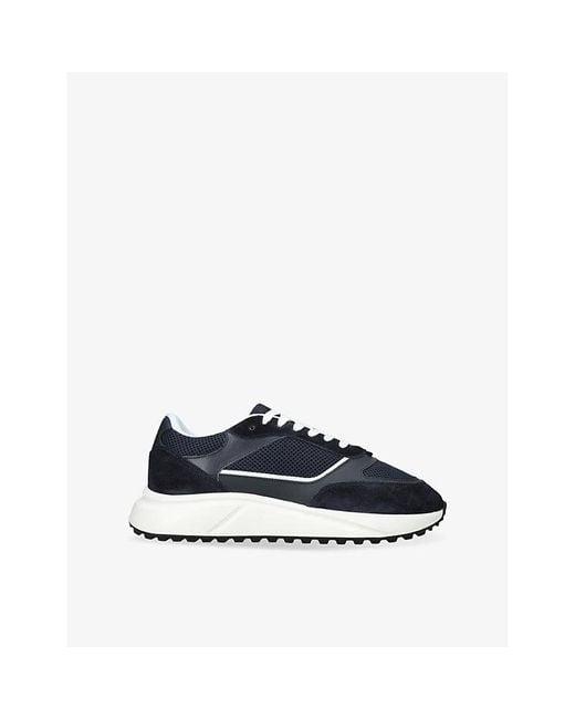 Arne Blue Technical Runner Suede And Mesh Low-Top Trainers for men