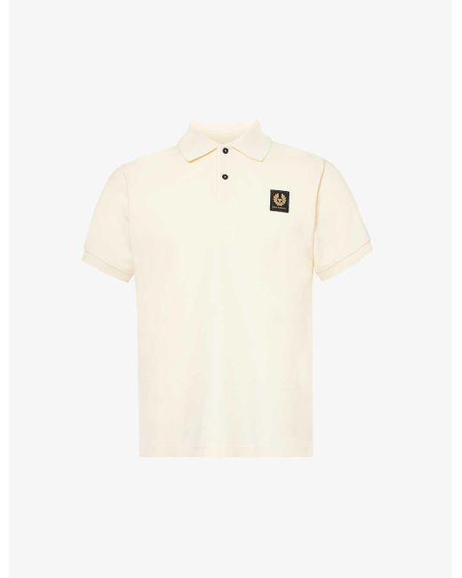 Belstaff White Brand-patch Short-sleeved Cotton-jersey Polo Shirt X for men
