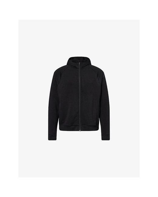 Calvin Klein Black Travel High-Neck Stretch-Woven Hoodie for men