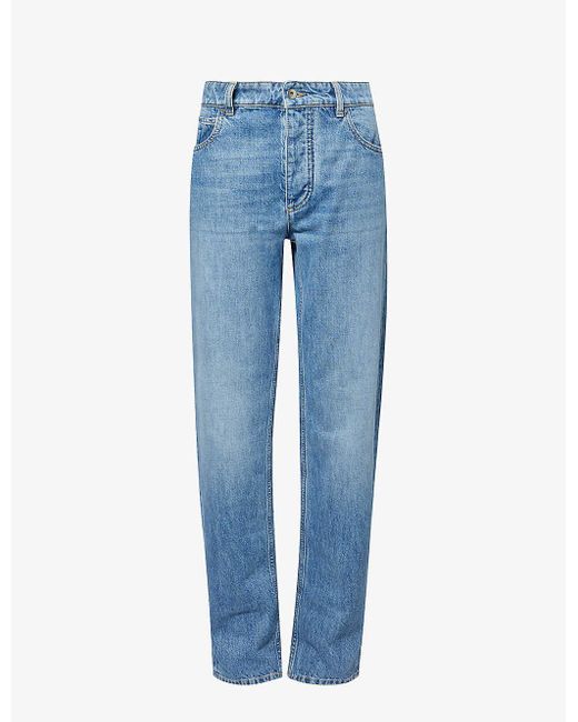 Bottega Veneta Blue Straight-leg Mid-rise Jeans