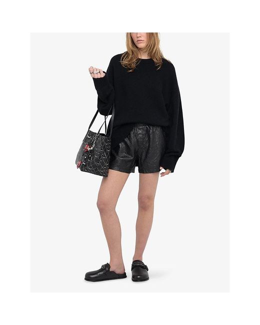 Zadig & Voltaire Black Angie Leather Mules