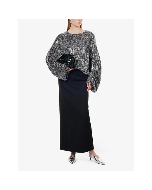 DRIES VAN NOTEN satin and sequin top