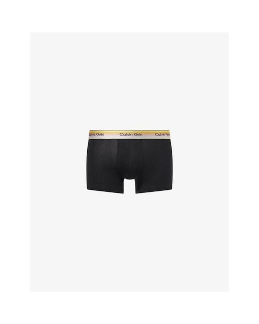 Calvin Klein Black Pride Branded Stretch-Cotton Trunks for men