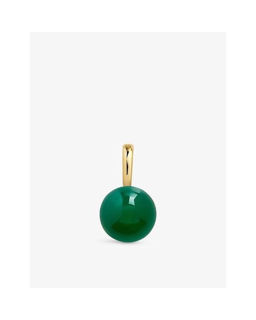 Monica Vinader Green Round 18Ct Vermeil And Onyx Pendant