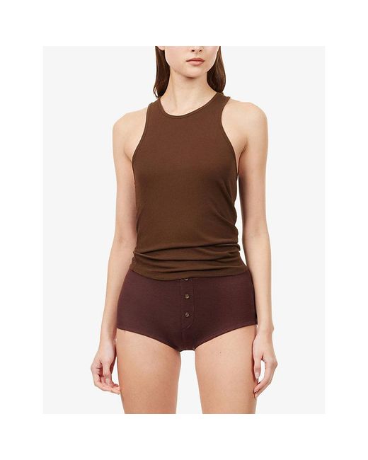 Entire studios Purple Mid-Rise Booty Knit Shorts