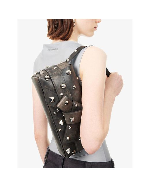 Acne Metallic Musubi Leather Shoulder Bag