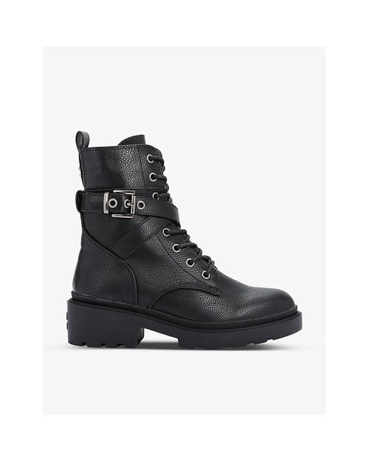 Carvela Kurt Geiger Boulder Faux-leather Ankle Boots in Black | Lyst