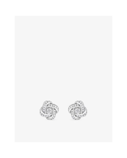 Boucheron White Pivoine 18Ct- And 0.30Ct Brilliant-Cut Diamond Earrings
