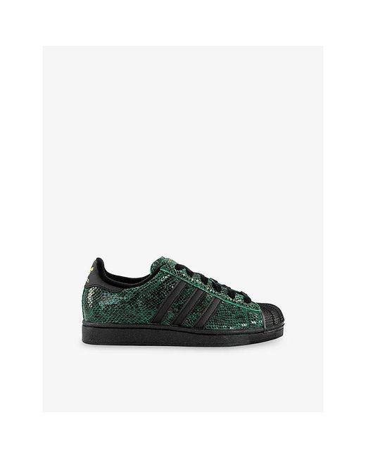 Adidas Green Superstar Ii Leather Trainers