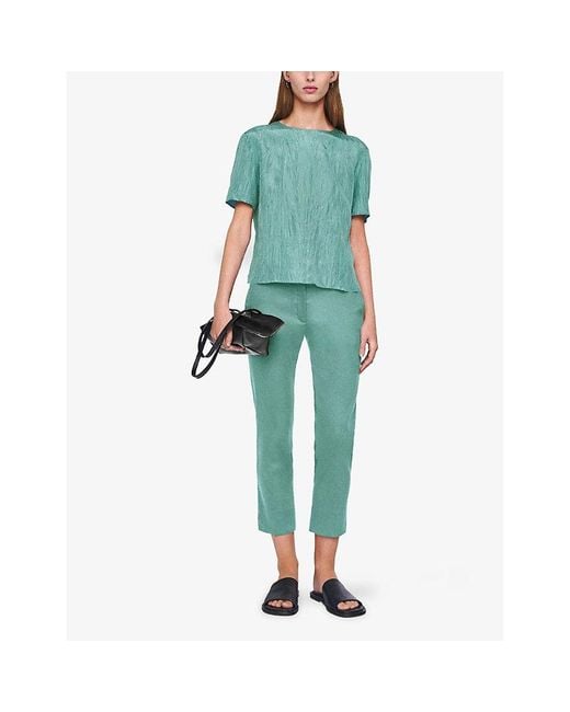 Joseph Green Bing Court Slim-Leg Mid-Rise Stretch-Gabardine Trousers