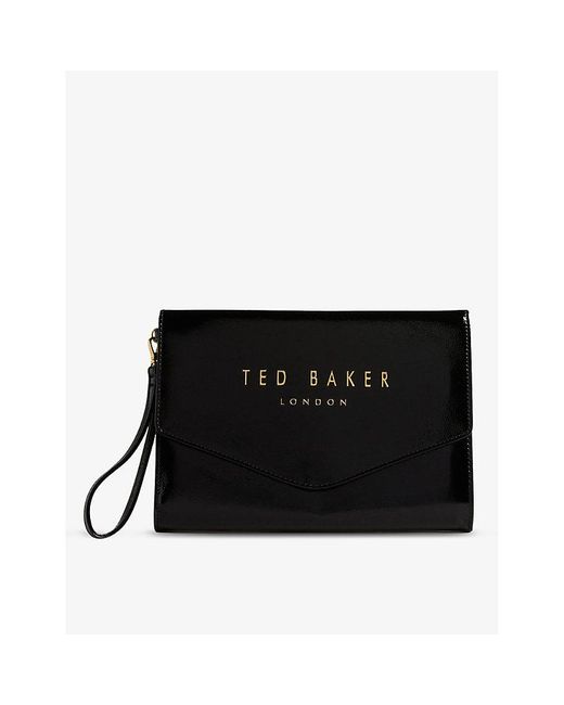 Ted Baker Black Crinkle Icon Faux-leather Pouch