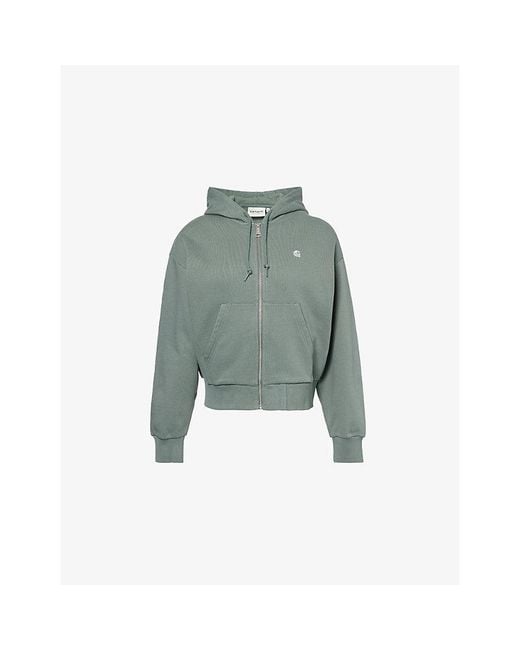 Carhartt Green Casey Logo-Embroidered Cotton Hoody