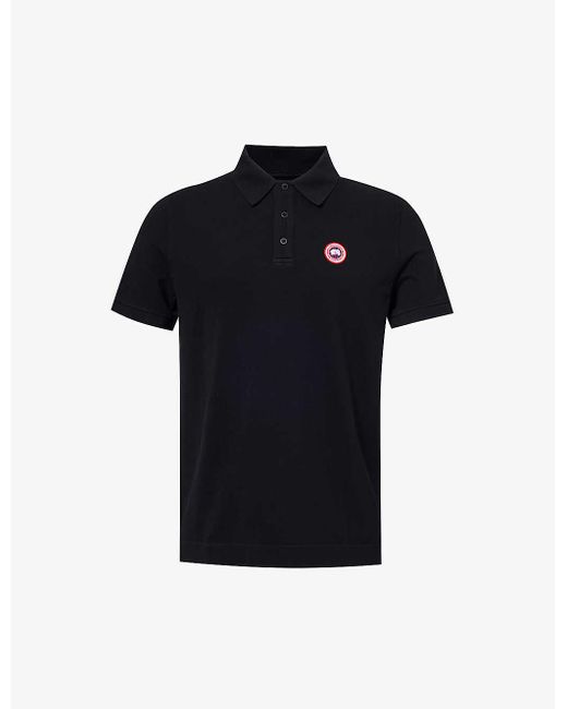 Canada Goose Black Beckley Logo-embroidered Regular-fit Cotton Polo Shirt Xx for men