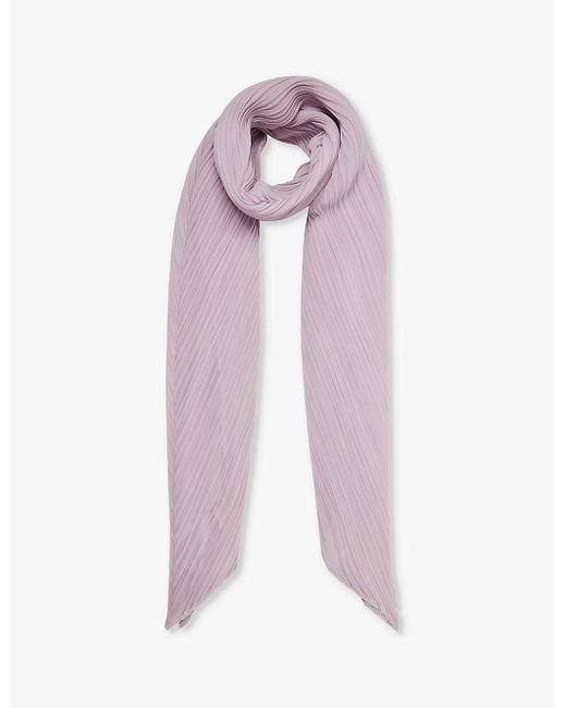 Pleats Please Issey Miyake Pink Madame Pleated Woven Scarf