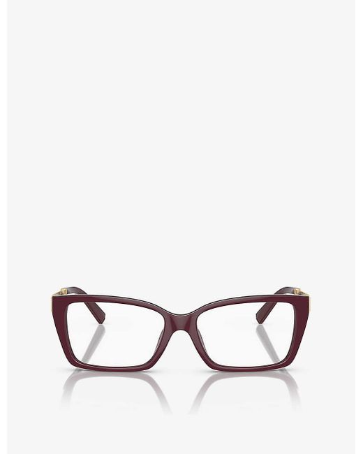 Tiffany & Co Red Tf2239u Rectangular-frame Acetate And Metal Glasses