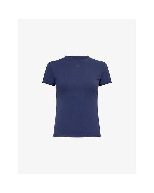 The Couture Club Blue Sculpting Emblem Stretch-Jersey T-Shirt