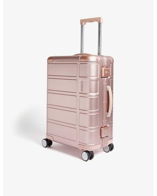 American Tourister Pink Alumo Four-wheel Cabin Suitcase 55cm
