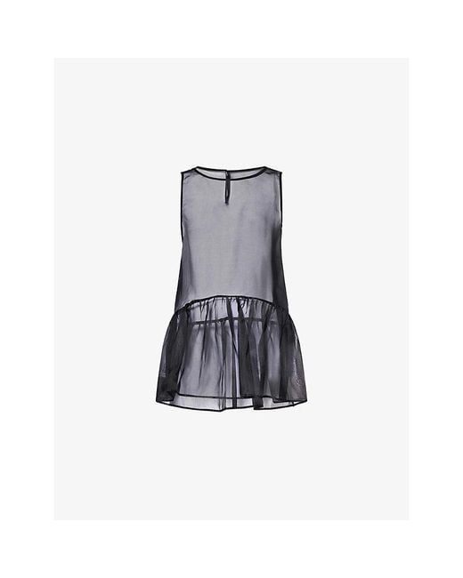 Dissh Blue Sian Sheer Silk Top