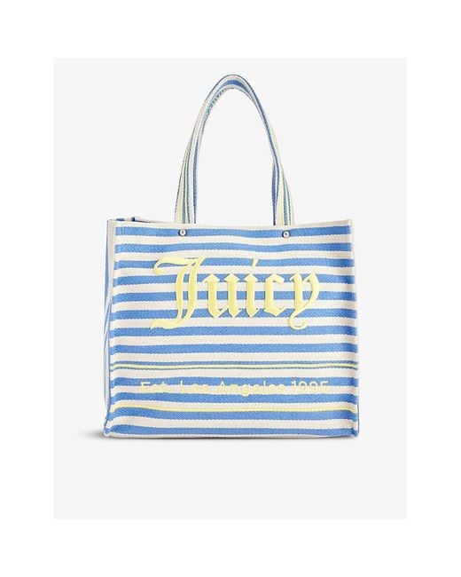 Juicy Couture Blue Branded Twin-handle Cotton-blend Tote Bag