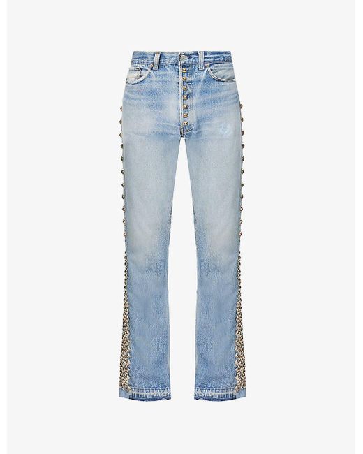 GALLERY DEPT. Blue La Flare Stud-embellished Flared-leg Regular-fit Jeans for men