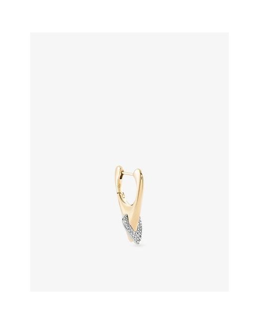 Kismet by Milka White Radon Mini 0.07Ct Diamond Drop Huggie Earring