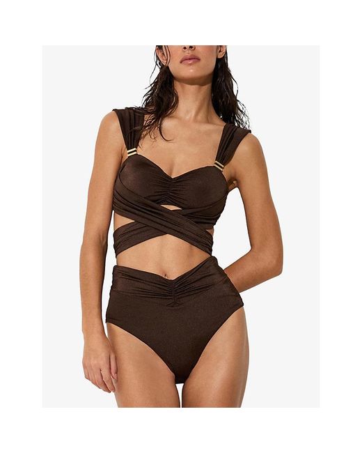 Reiss White Maisie Wrap-Around Bikini Top