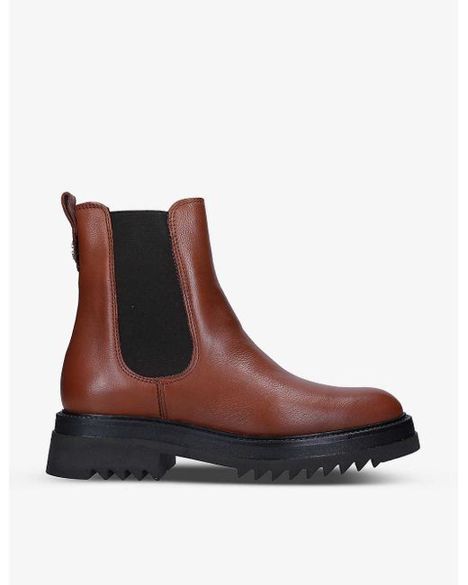 Carvela Kurt Geiger Strong exaggerated-tread Leather Ankle Boots in Brown |  Lyst