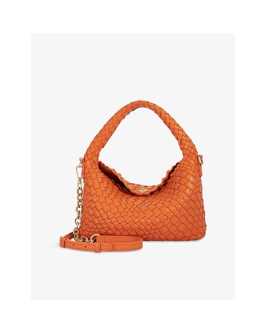 Dune Orange Dinky Deliberate Mini Woven Top-Handle Bag