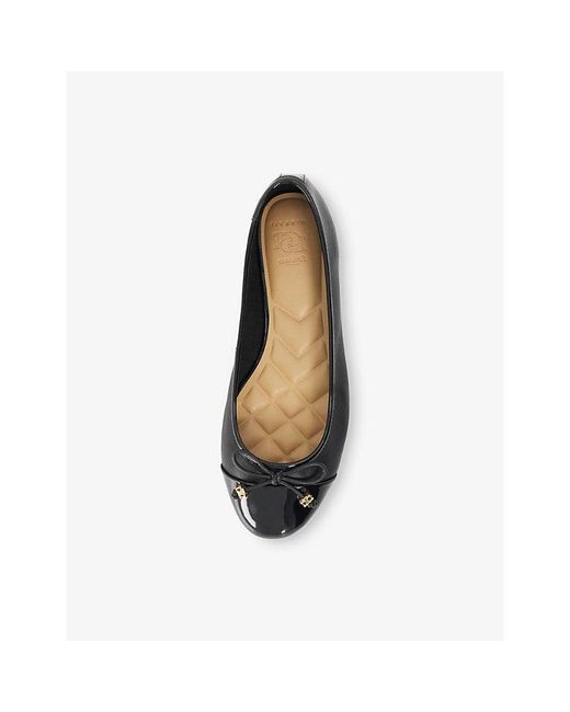 Dune Black Hallo Wide Fit Leather Ballet Flats