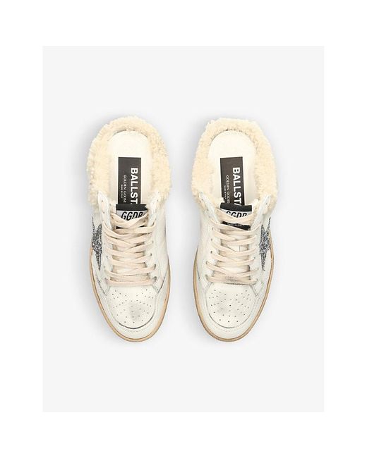 Golden Goose Deluxe Brand White Ballstar Sabots Leather-Blend Trainers