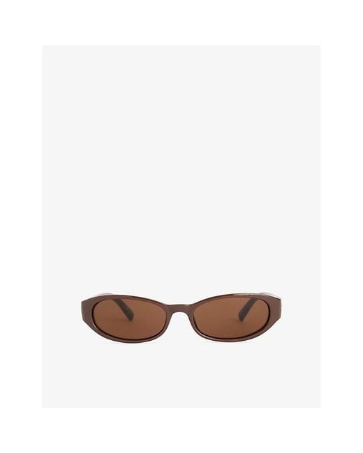 Le Specs Brown Popalicious Oval-Frame Acetate Sunglasses